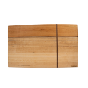 Maple and cherry edge-grain cutting board with a walnut stripe