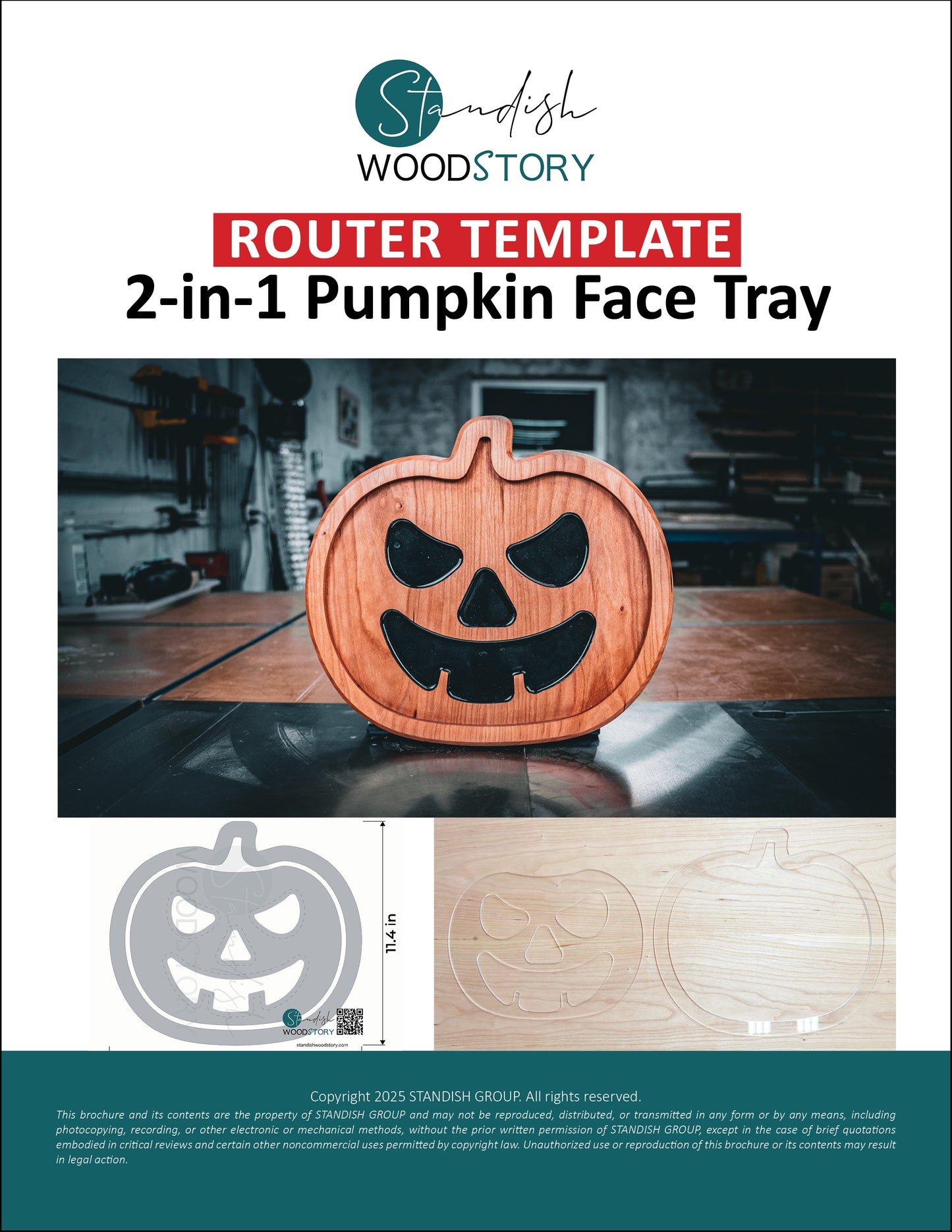 2-In-1 Pumpkin Jack-O-Lantern Face Halloween Router Template