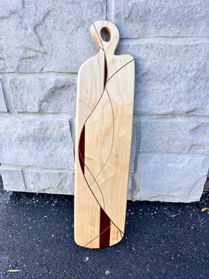 Maple Swirl Serving Board with Handle
