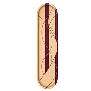 Maple Swirl Serving Tray with Purpleheart Stripes
