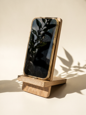 White Oak Phone Holder